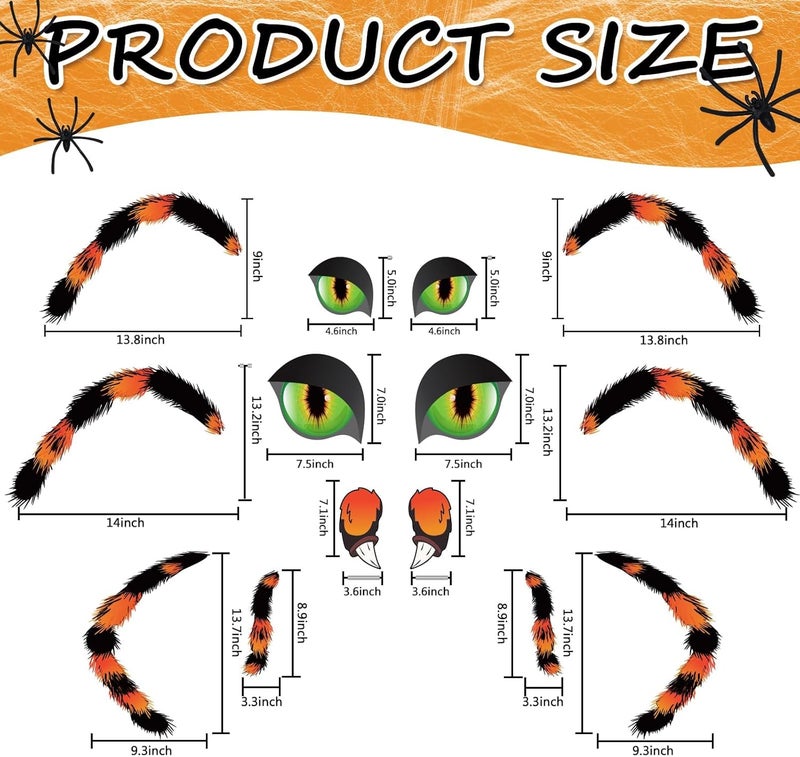 EggSun Halloween Trunk or Treat Car Decorations Kit for SUV,Orange Spider Car Archway Garage Decor Stickers,Haunted Garage House Door Outdoor Decor Entryway Archway & Party - Image 2